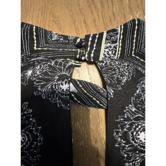 Free People Walking On A Dream Tunic Shirt Black Size Large Boho Long Sleeve - Picture 13 of 13